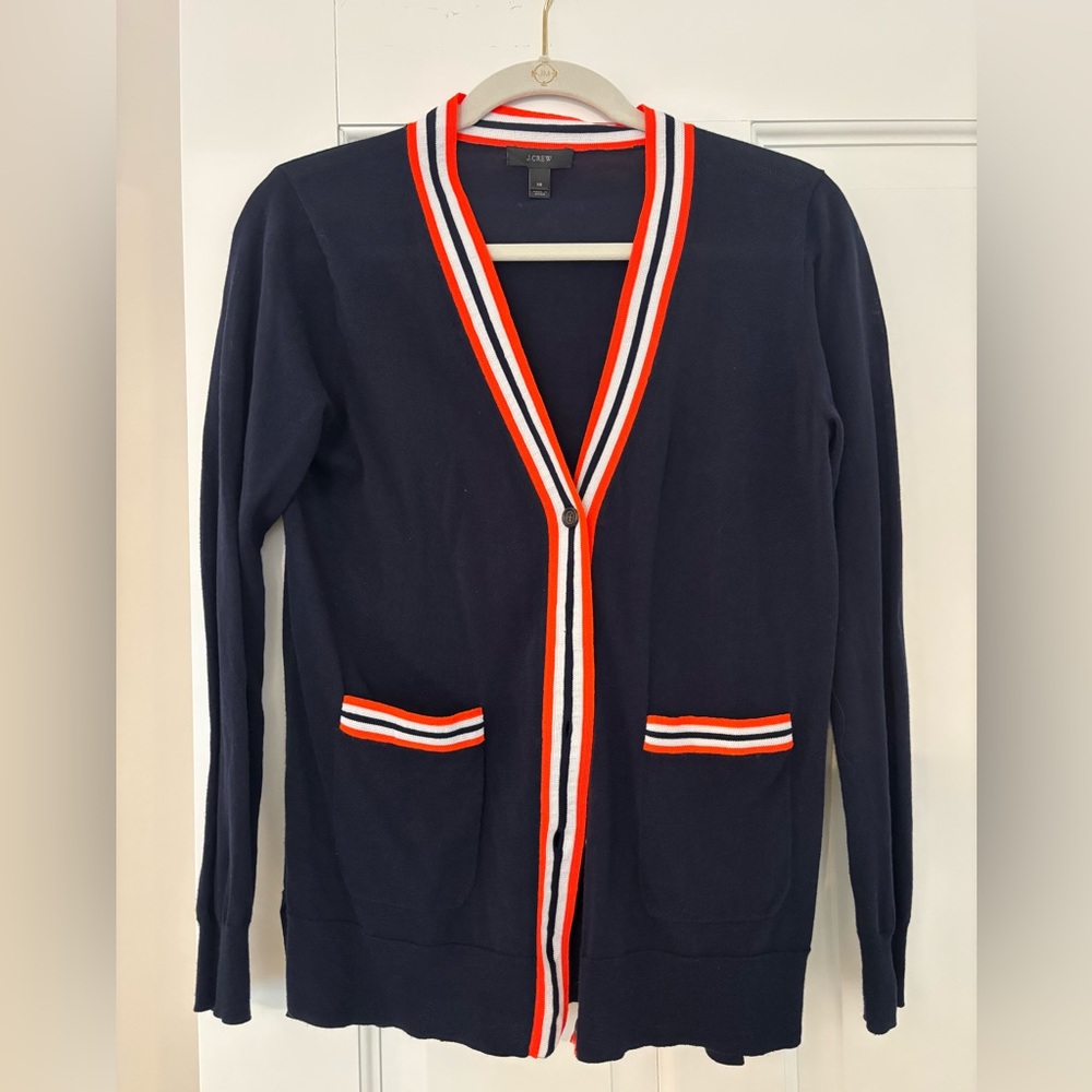 J Crew Cardigan with Stripes